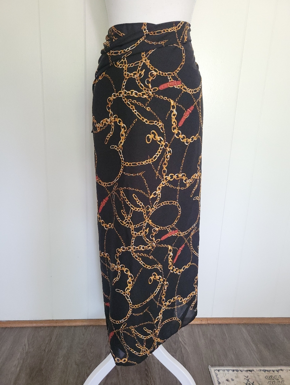 NWT Walter Baker Paradise Sarong Ibiza Chain Multi Wear Swimsuit Cover Up Wrap